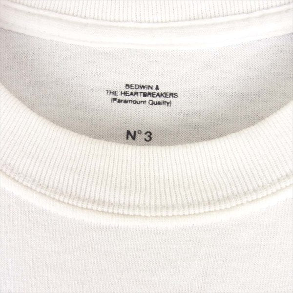BEDWIN & THE HEARTBREAKERS ベドウィンアンドザハートブレイカーズ グラフィック プリント Tシャツ 半袖シャツ 白系 no.3【中古】