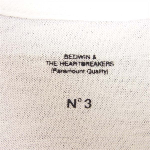 BEDWIN & THE HEARTBREAKERS ベドウィンアンドザハートブレイカーズ グラフィック プリント Tシャツ 半袖シャツ 白系 no.3【中古】
