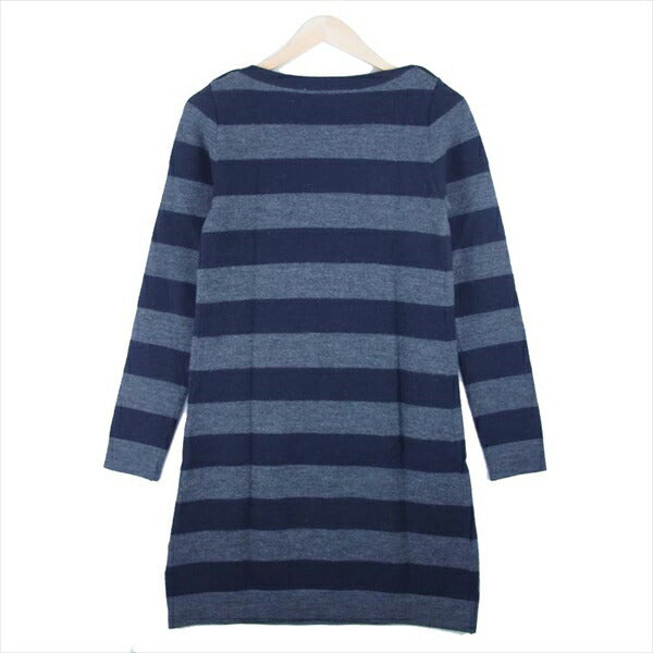 heliopole エリオポール 4108-9902 ボーダー ニットワンピース グレー系 36【美品】【中古】