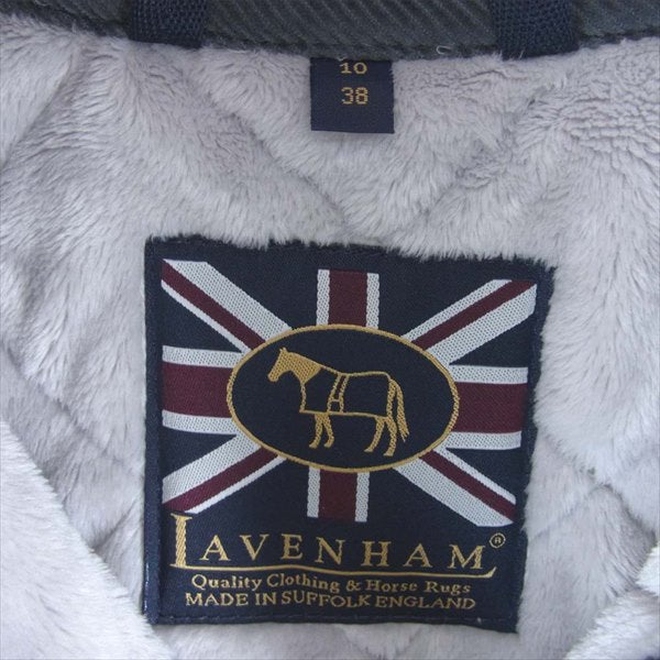 LAVENHAM ラベンハム 未使用 LVH-18-BP LAMSEY FUR ラムジーファー キルティング ジャケット チャコール系 38【極上美品】【中古】