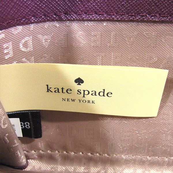 Kate Spade ケイトスペード WLRU2670 ラウンドジップ レザー ロング 長財布 レディース ウォレット ピンク×ワインレッド -【中古】