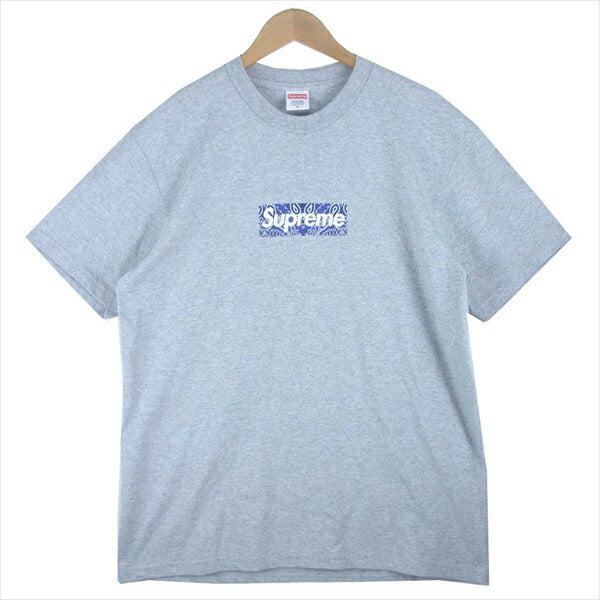 Supreme シュプリーム 19AW Bandana Box Logo Tee バンダナ ボックス ロゴ 半袖 Tシャツ グレー系 M【中古】