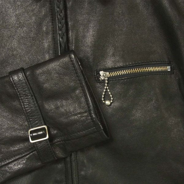 GB SKINS ジービースキンズ GB03BZ34RD 牛革 シングル レザー ジャケット ブラック系 40【美品】【中古】