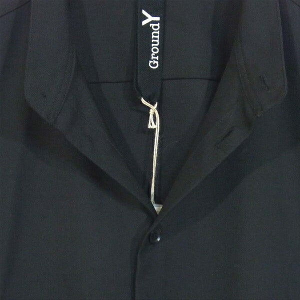 Yohji Yamamoto ヨウジヤマモト Ground Y グラウンドワイ Big Sack cloth GN-B05-100 サック クロス ギャバジン シャツ 黒系 3【新古品】【未使用】【中古】