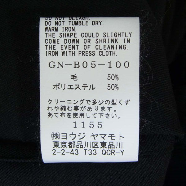 Yohji Yamamoto ヨウジヤマモト Ground Y グラウンドワイ Big Sack cloth GN-B05-100 サック クロス ギャバジン シャツ 黒系 3【新古品】【未使用】【中古】