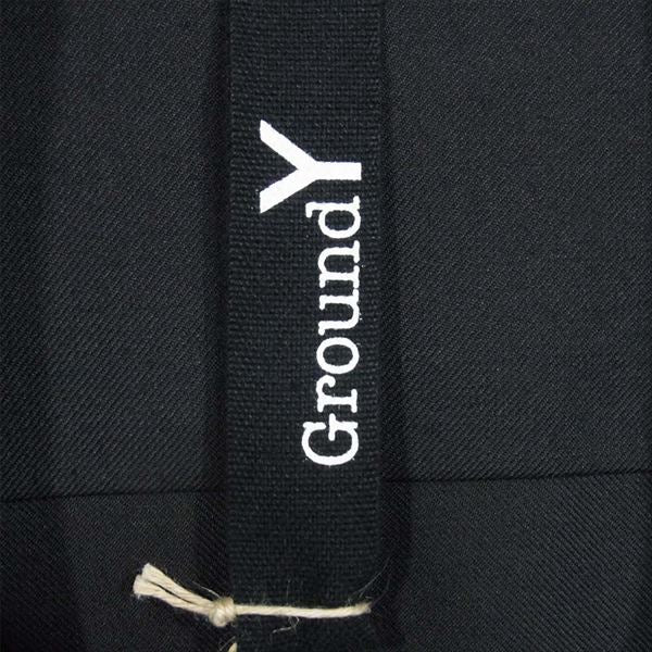 Yohji Yamamoto ヨウジヤマモト Ground Y グラウンドワイ Collar rib Long shirt GC-B06-100 襟 リブ ロング シャツ 黒系 3【新古品】【未使用】【中古】