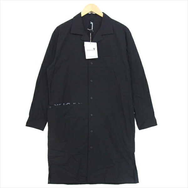 Yohji Yamamoto ヨウジヤマモト 20AW GR-B08-802 ノーフィキシンング ロング シャツ 黒系 3【新古品】【未使用】【中古】