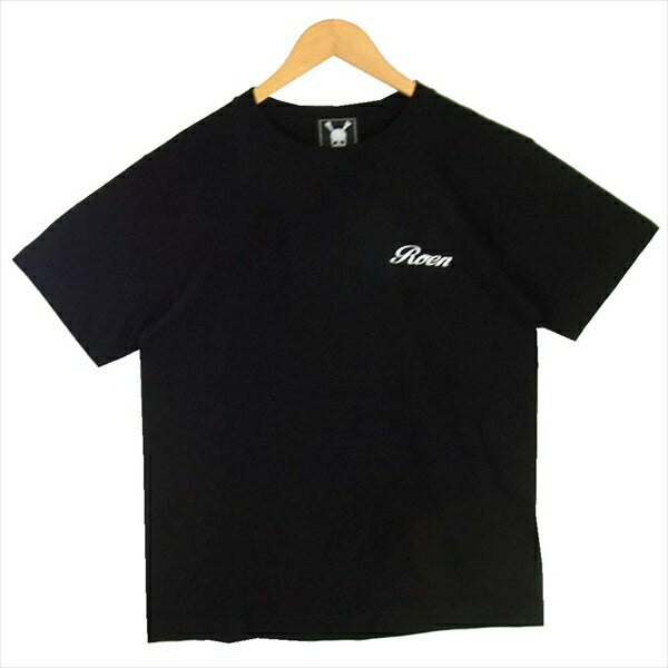 ROEN ロエン 52047014 FLOWER SKULL SS Tee フラワースカル プリント クルーネック 半袖 Tシャツ 黒系 M【中古】