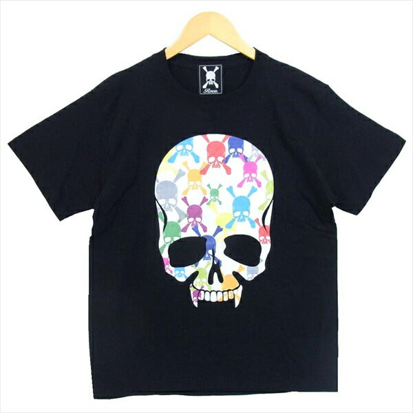 ROEN ロエン 52047013 MULTI COLOR SKULL SS Tee マルチスカル カラープリント 半袖 クルーネック Tシャツ ブラック系 M【美品】【中古】