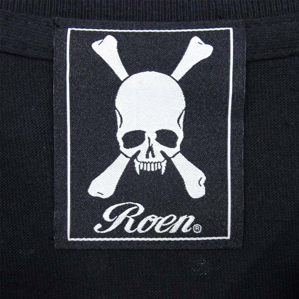 ROEN ロエン 52047013 MULTI COLOR SKULL SS Tee マルチスカル カラープリント 半袖 クルーネック Tシャツ ブラック系 M【美品】【中古】