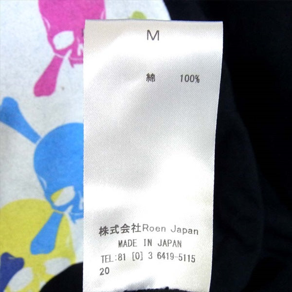 ROEN ロエン 52047013 MULTI COLOR SKULL SS Tee マルチスカル カラープリント 半袖 クルーネック Tシャツ ブラック系 M【美品】【中古】