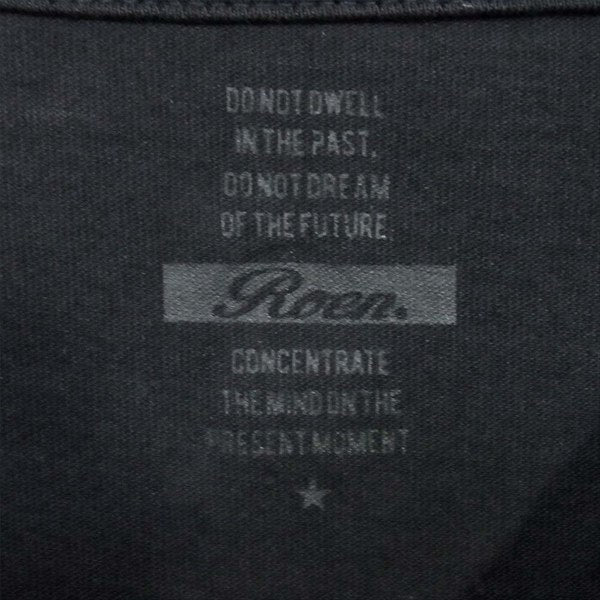 ROEN ロエン ROEN-HST01 ロゴプリント クルーネック 半袖Tシャツ 日本製 ブラック系 M【美品】【中古】