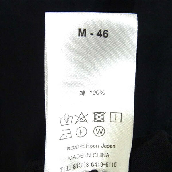 ROEN ロエン ROEN-HST01 ロゴプリント クルーネック 半袖Tシャツ 日本製 ブラック系 M【美品】【中古】