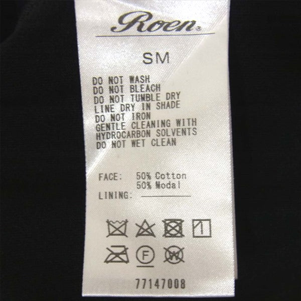 ROEN ロエン 77147008 DRAPE NECK LS スカルラインストーン ドレープネック ロングスリーブ 長袖 カットソー 黒系 SM【中古】