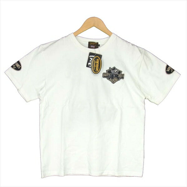 VANSON バンソン LTV-823 LOONEY TUNES ルーニー・テューンズ 刺繍 半袖 Tシャツ 白系 L【新古品】【未使用】【中古】