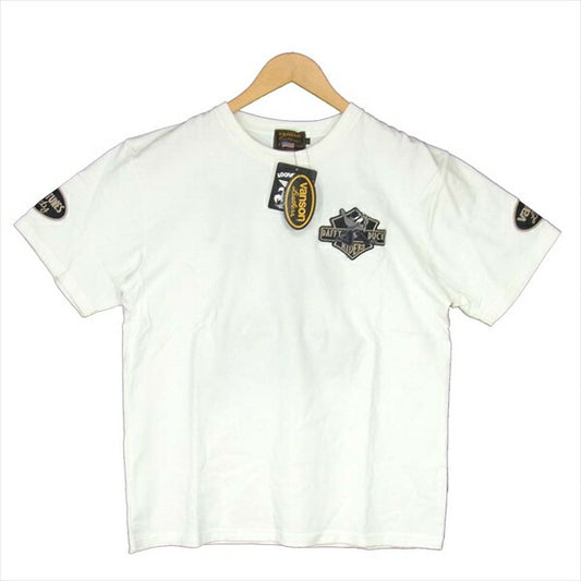 VANSON バンソン LTV-823 LOONEY TUNES ルーニー・テューンズ 刺繍 半袖 Tシャツ 白系 L【新古品】【未使用】【中古】