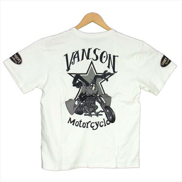 VANSON バンソン LTV-823 LOONEY TUNES ルーニー・テューンズ 刺繍 半袖 Tシャツ 白系 L【新古品】【未使用】【中古】