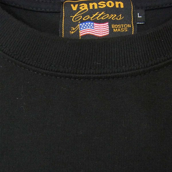 VANSON バンソン ルーニーテューンズ モーターサイクル 刺繍 半袖 Tシャツ ブラック系 L【極上美品】【中古】
