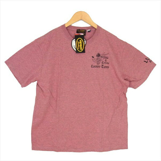 VANSON バンソン LTV-916 LOONEY TUNES ルーニー・テューンズ 半袖 プリント Tシャツ ピンク系 XL【新古品】【未使用】【中古】