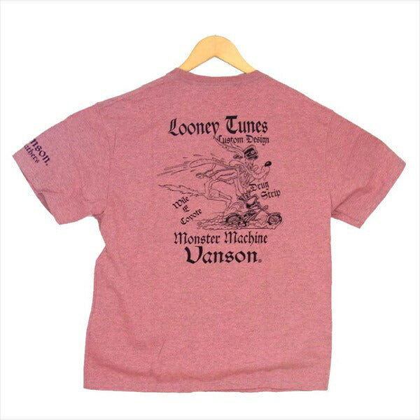 VANSON バンソン LTV-916 LOONEY TUNES ルーニー・テューンズ 半袖 プリント Tシャツ ピンク系 XL【新古品】【未使用】【中古】