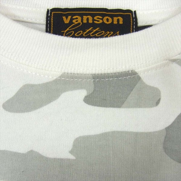 VANSON バンソン トゥイーティー 刺繍 カモ柄 スカル 長袖 ロンT カットソー ホワイト系 XL【美品】【中古】