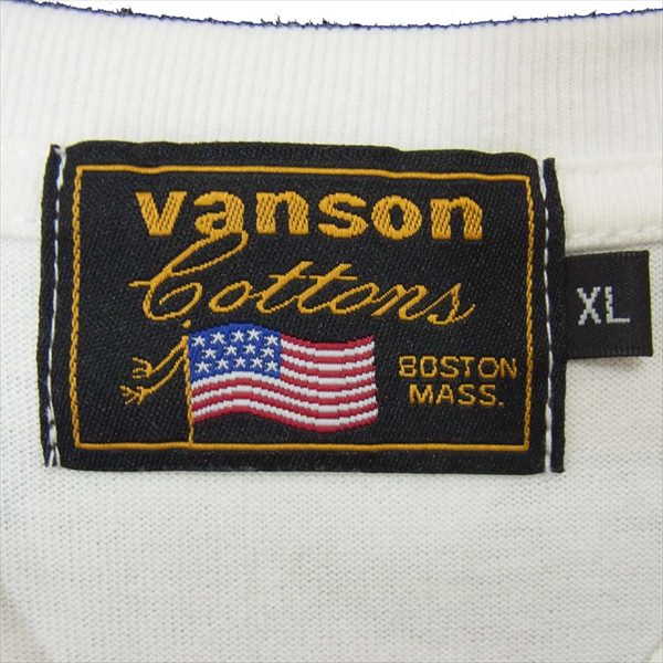 VANSON バンソン トゥイーティー 刺繍 カモ柄 スカル 長袖 ロンT カットソー ホワイト系 XL【美品】【中古】