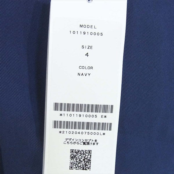 junhashimoto ジュンハシモト ツイル ラップコート TWILL WRAP COAT 1011910005 コート ネイビー系 4【新古品】【未使用】【中古】