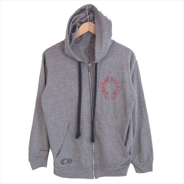 CHROME HEARTS クロムハーツ（原本無） バックセメタリー プリント ダガージップ ジップアップ パーカー グレー系 M【中古】