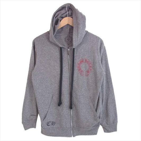 CHROME HEARTS クロムハーツ（原本無） バックセメタリー プリント ダガージップ ジップアップ パーカー グレー系 M【中古】