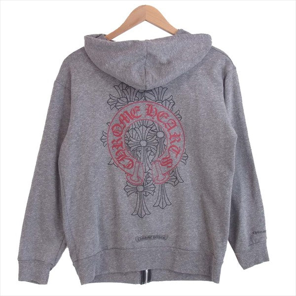 CHROME HEARTS クロムハーツ（原本無） バックセメタリー プリント ダガージップ ジップアップ パーカー グレー系 M【中古】