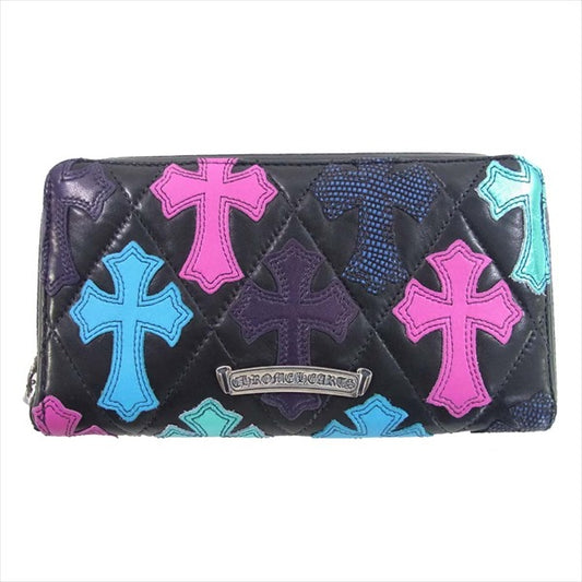 CHROME HEARTS クロムハーツ（原本無） REC F ZIP WALLET スペシャルオーダー レザー ウォレット 長 財布  ブラック系【極上美品】【中古】