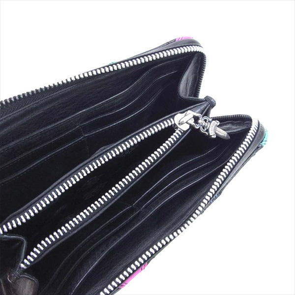 CHROME HEARTS クロムハーツ（原本無） REC F ZIP WALLET スペシャルオーダー レザー ウォレット 長 財布  ブラック系【極上美品】【中古】