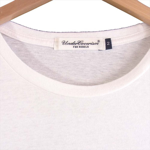 UNDERCOVER アンダーカバー Chaos プリント 半袖 メンズ コットン 日本製 Tシャツ 白系 2【中古】