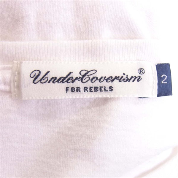 UNDERCOVER アンダーカバー Chaos プリント 半袖 メンズ コットン 日本製 Tシャツ 白系 2【中古】