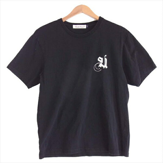 UNDERCOVER アンダーカバー 胸ロゴ バックプリント 半袖 メンズ コットン 日本製 Tシャツ 黒系 2【中古】