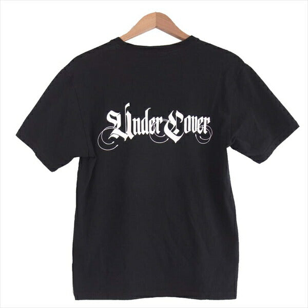 UNDERCOVER アンダーカバー 胸ロゴ バックプリント 半袖 メンズ コットン 日本製 Tシャツ 黒系 2【中古】