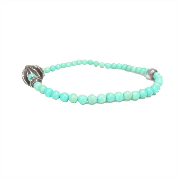 CHROME HEARTS クロムハーツ（原本有） 国内正規店原本付属 4mm BEAD クロスボール ターコイズ ビーズ ブレスレット 水色系【中古】