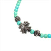 CHROME HEARTS クロムハーツ（原本有） 国内正規店原本付属 4mm BEAD クロスボール ターコイズ ビーズ ブレスレット 水色系【中古】