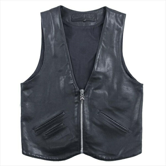 CHROME HEARTS クロムハーツ（原本無） ダガージップ ガンスリンガー レザー ベスト ジレ ブラック系 M【中古】