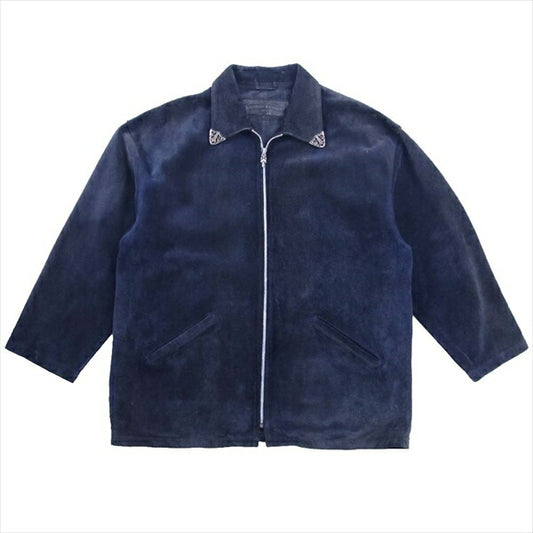 CHROME HEARTS クロムハーツ（原本無） ダガージップ スエード レザー ジャケット ネイビー系 1【中古】