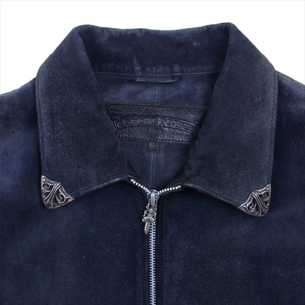 CHROME HEARTS クロムハーツ（原本無） ダガージップ スエード レザー ジャケット ネイビー系 1【中古】