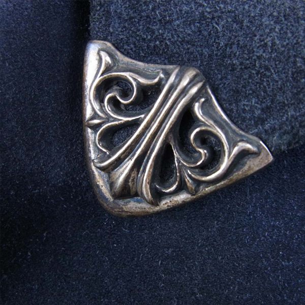 CHROME HEARTS クロムハーツ（原本無） ダガージップ スエード レザー ジャケット ネイビー系 1【中古】