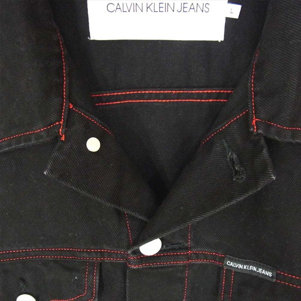 シーケーカルバンクライン ARCHIVE TRUCKER J310602 アーカイブ トラッカー デニム ジャケット 黒系 L【中古】