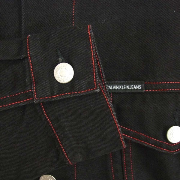 シーケーカルバンクライン ARCHIVE TRUCKER J310602 アーカイブ トラッカー デニム ジャケット 黒系 L【中古】