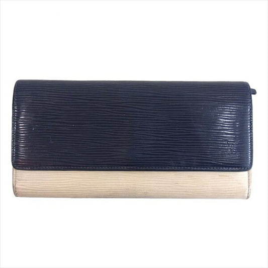 LOUIS VUITTON ルイ・ヴィトン M60394 13年製 エピ ポルトフォイユ フロール 2つ折り 財布 白×紺【中古】