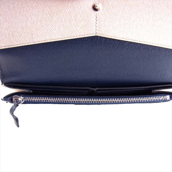 LOUIS VUITTON ルイ・ヴィトン M60394 13年製 エピ ポルトフォイユ フロール 2つ折り 財布 白×紺【中古】