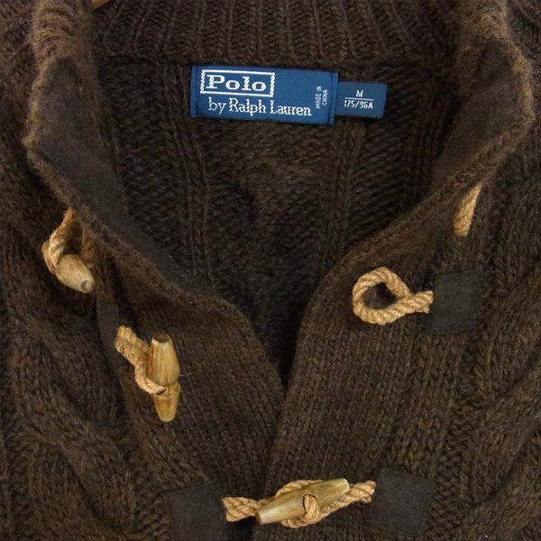 POLO RALPH LAUREN ポロ・ラルフローレン トグル ボタン プルオーバー セーター ニット ダークブラウン系 M【中古】
