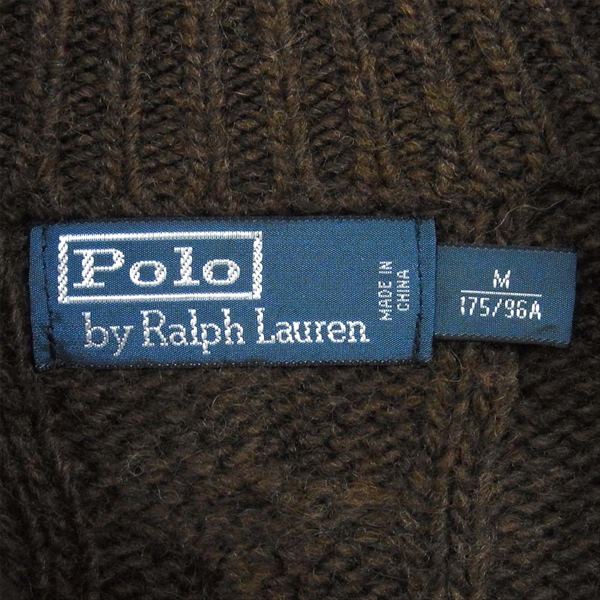 POLO RALPH LAUREN ポロ・ラルフローレン トグル ボタン プルオーバー セーター ニット ダークブラウン系 M【中古】