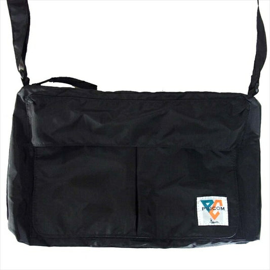 サイコム ワンポイント リップストップ ナイロン ボディ バッグ ショルダーバッグ ブラック系【中古】
