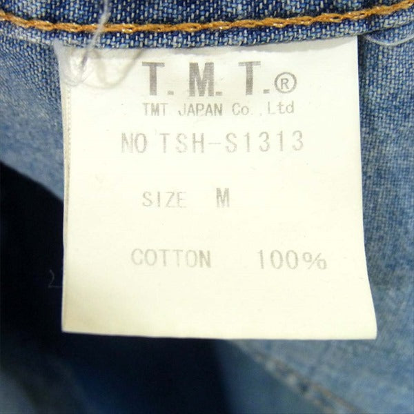 TMT ティーエムティー TSH-S1313 S/SL CRUSH DENIM SHIRT 13SS  クラッシュ 半袖 デニムシャツ ブルー系 M【中古】